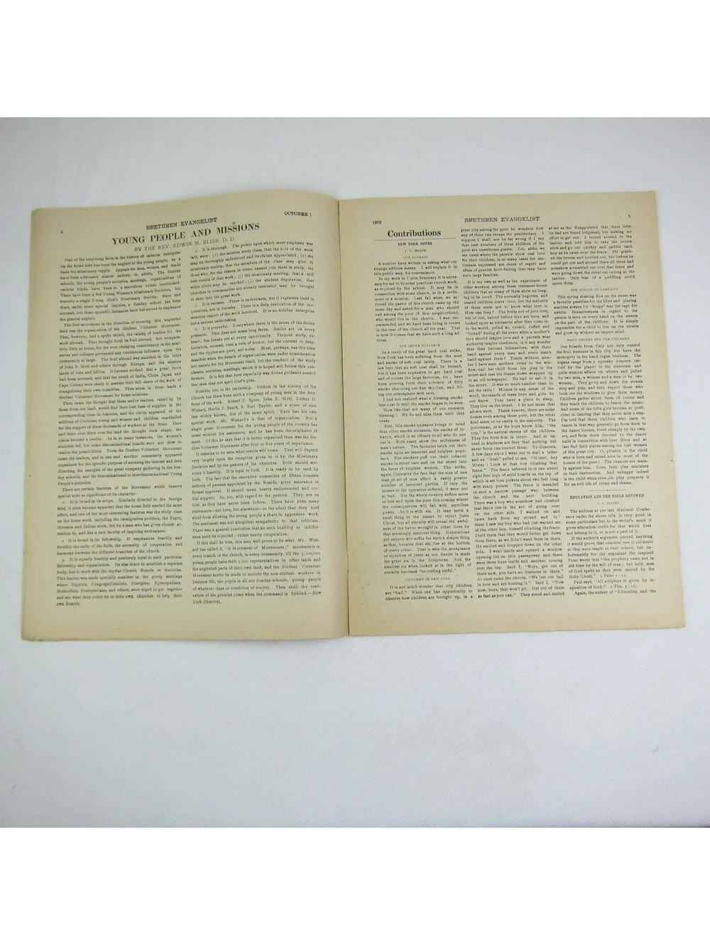 Brethren Evangelist Christian Newspaper Ashland Ohio Antique October 1st 1902